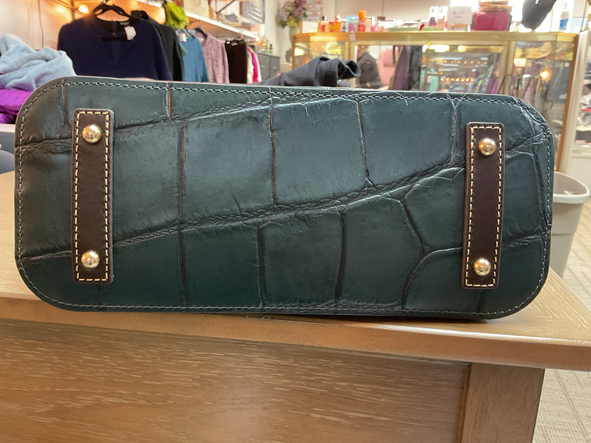 Dooney & Bourke Purse Denison Bryce Hobo teal croco small