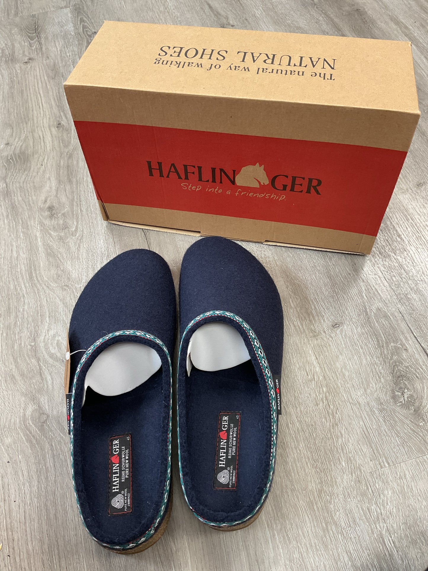Haflinger NEW size 45 US men's 12 wool German clogs