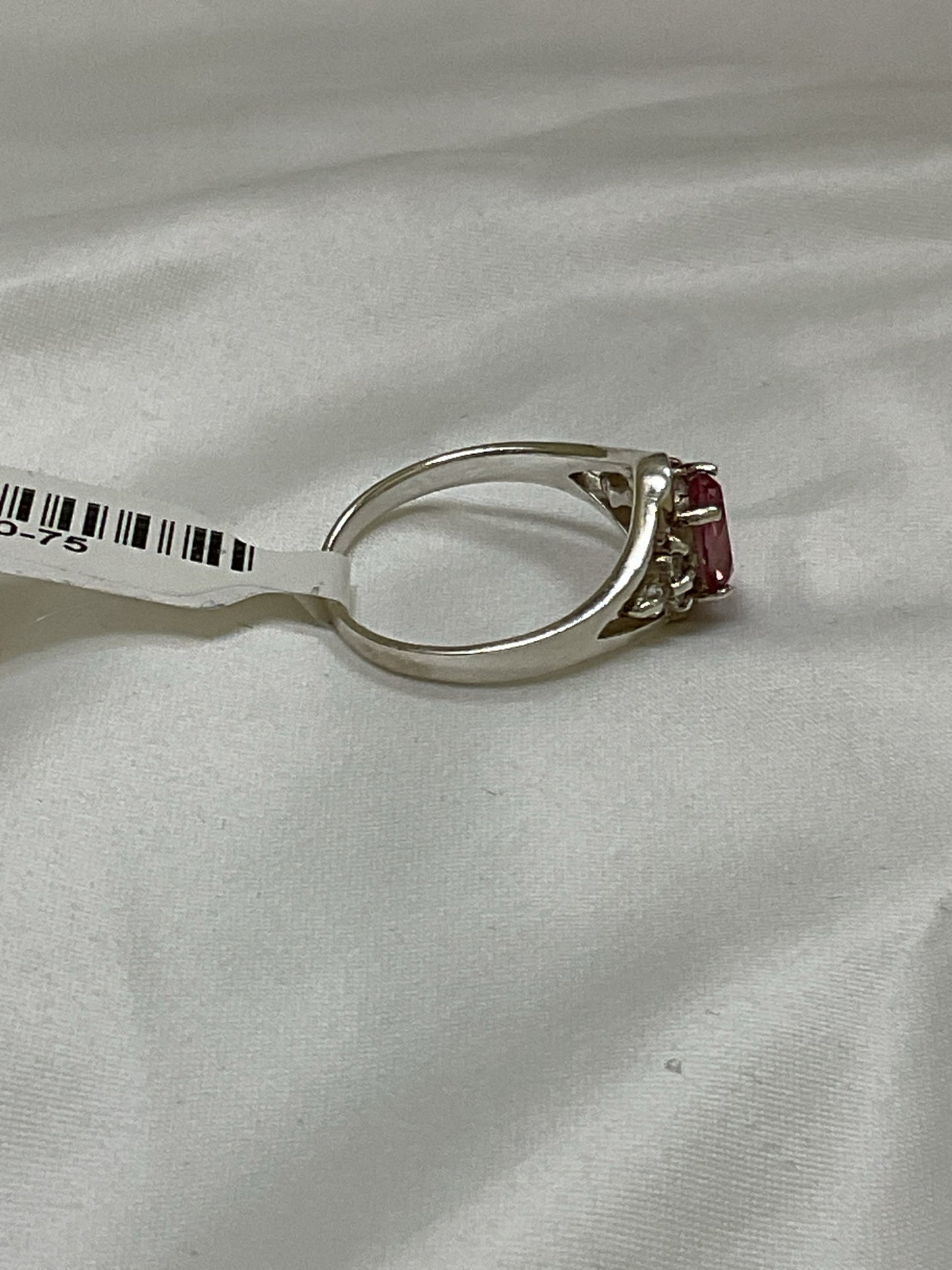 925 Sterling Ring pink topaz size 9