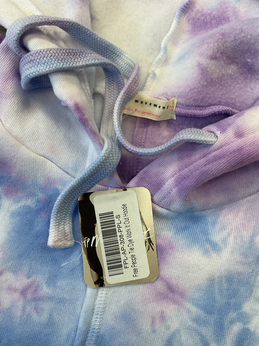 FREE PEOPLE Size S tie dye Sweatshirt work it out hoodie purple tye die