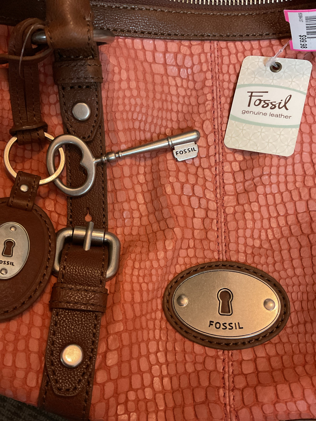 Fossil Purse NWT Mindi Satchel Heavy sturdy with long fabric messenger strap