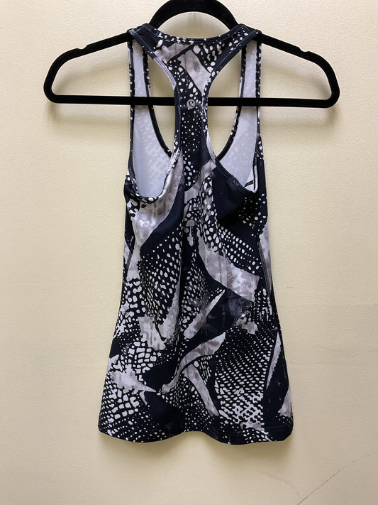 Lululemon Size 4 Black Shirt print scoop racer back
