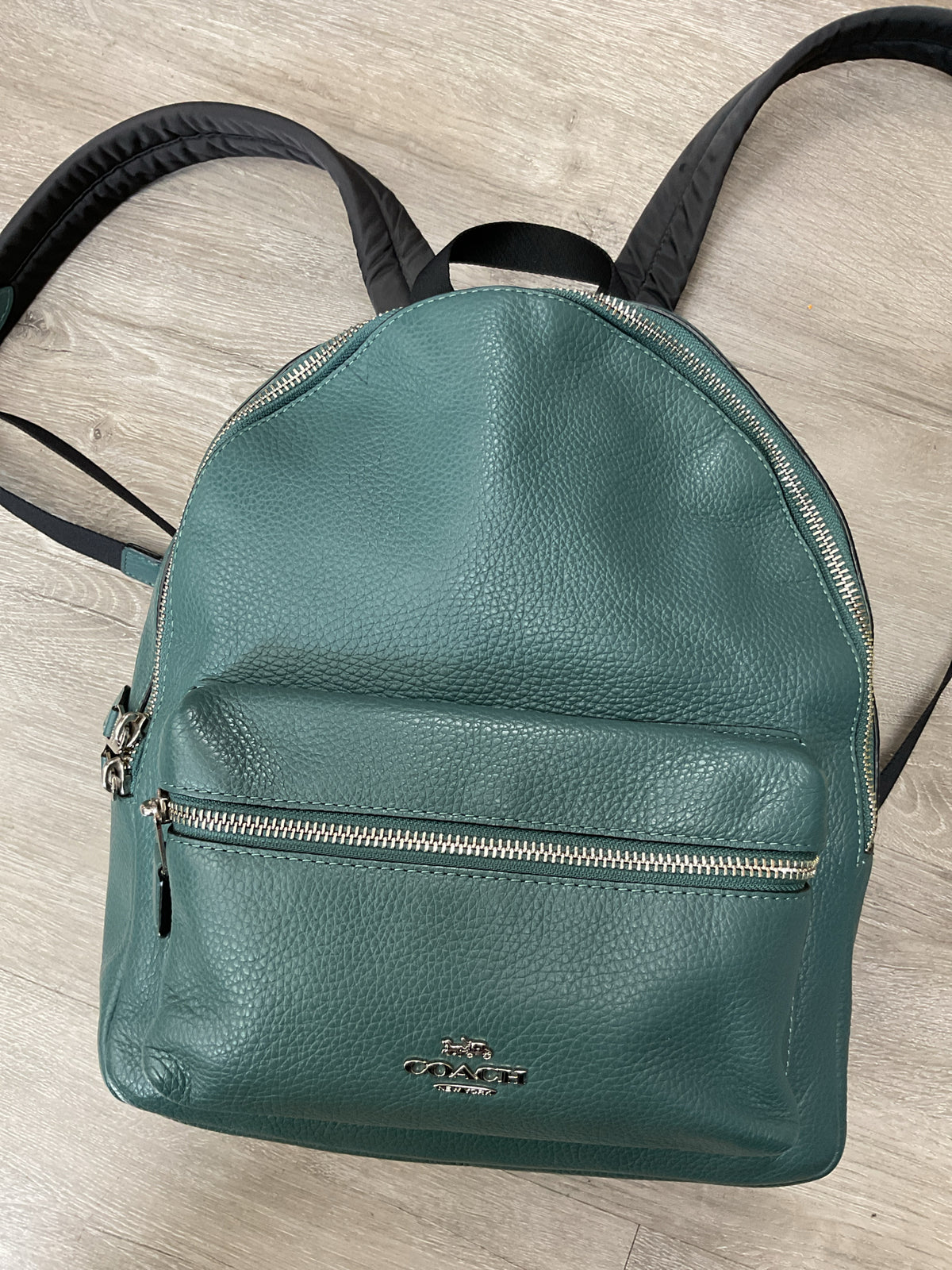 coach Backpack Charlie F30550 Medium Backpack Pebble Leather Silver Hardwar
