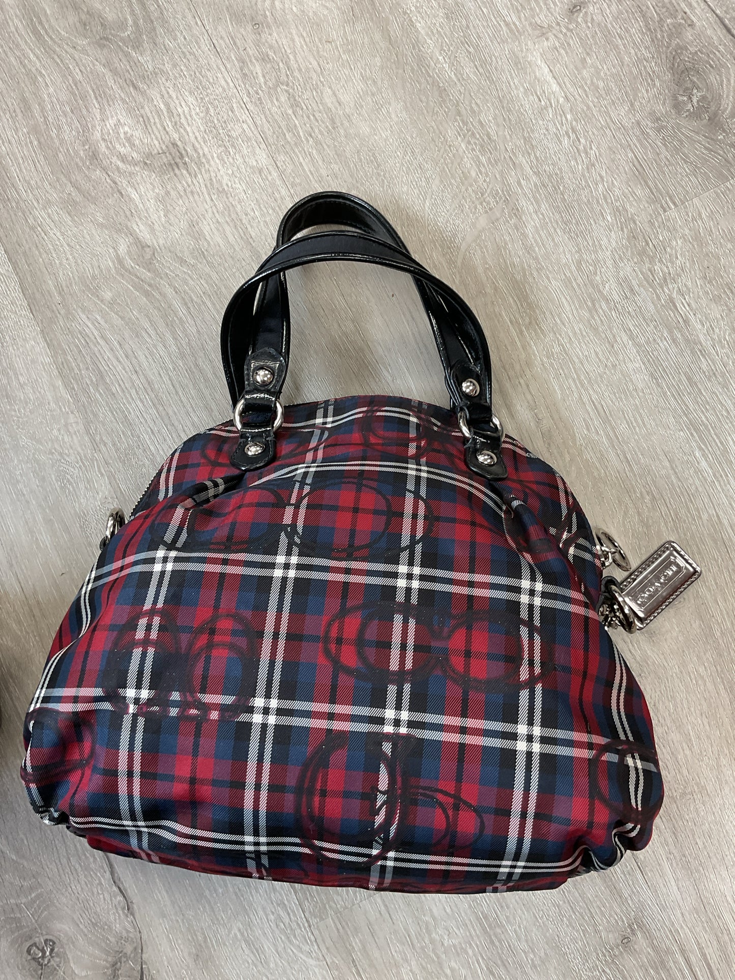 coach Purse  Poppy Plaid Signature Sateen Tartan Glam Tote Purse Y2K Bag Vintage