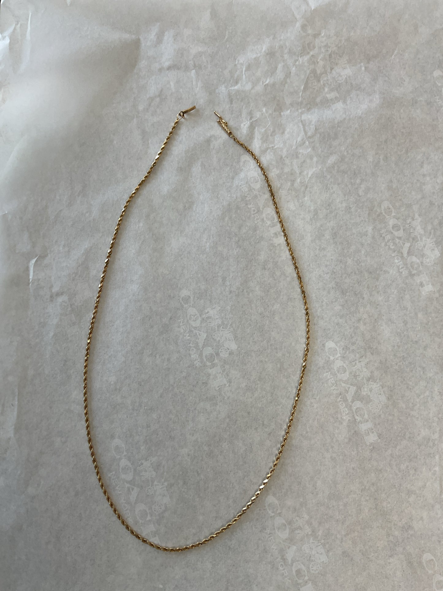 14K Necklace 3.9g 17.5" rope chain diamond cut finish