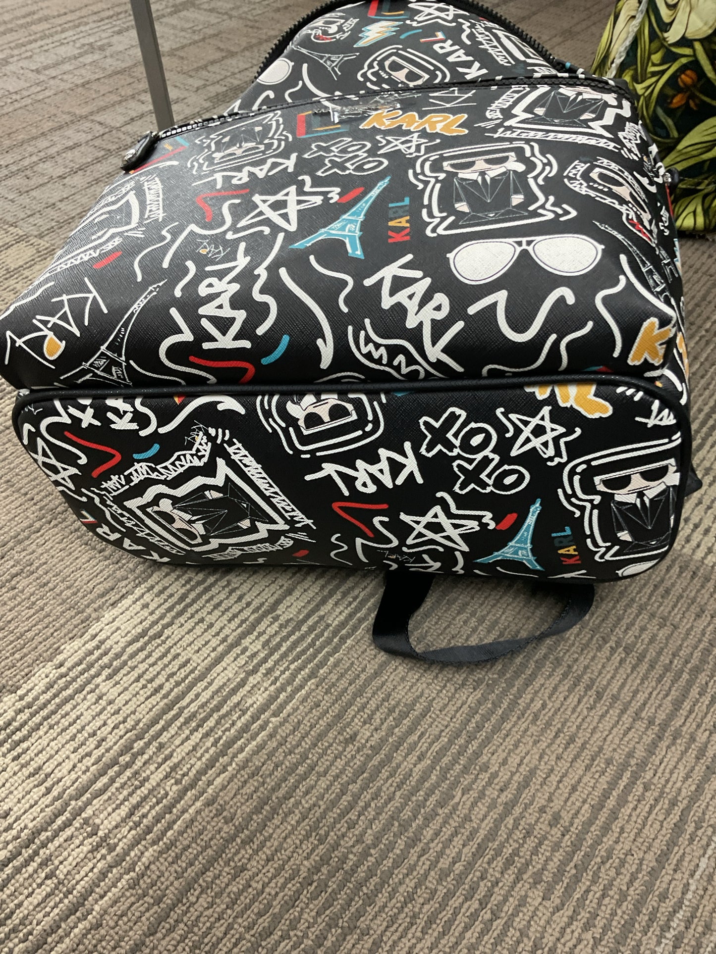 Karl Legerfeld BackPack Paris grafitti print New