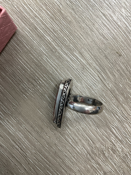925 Sterling Ring 925 sunstone size 8 teardrop cut