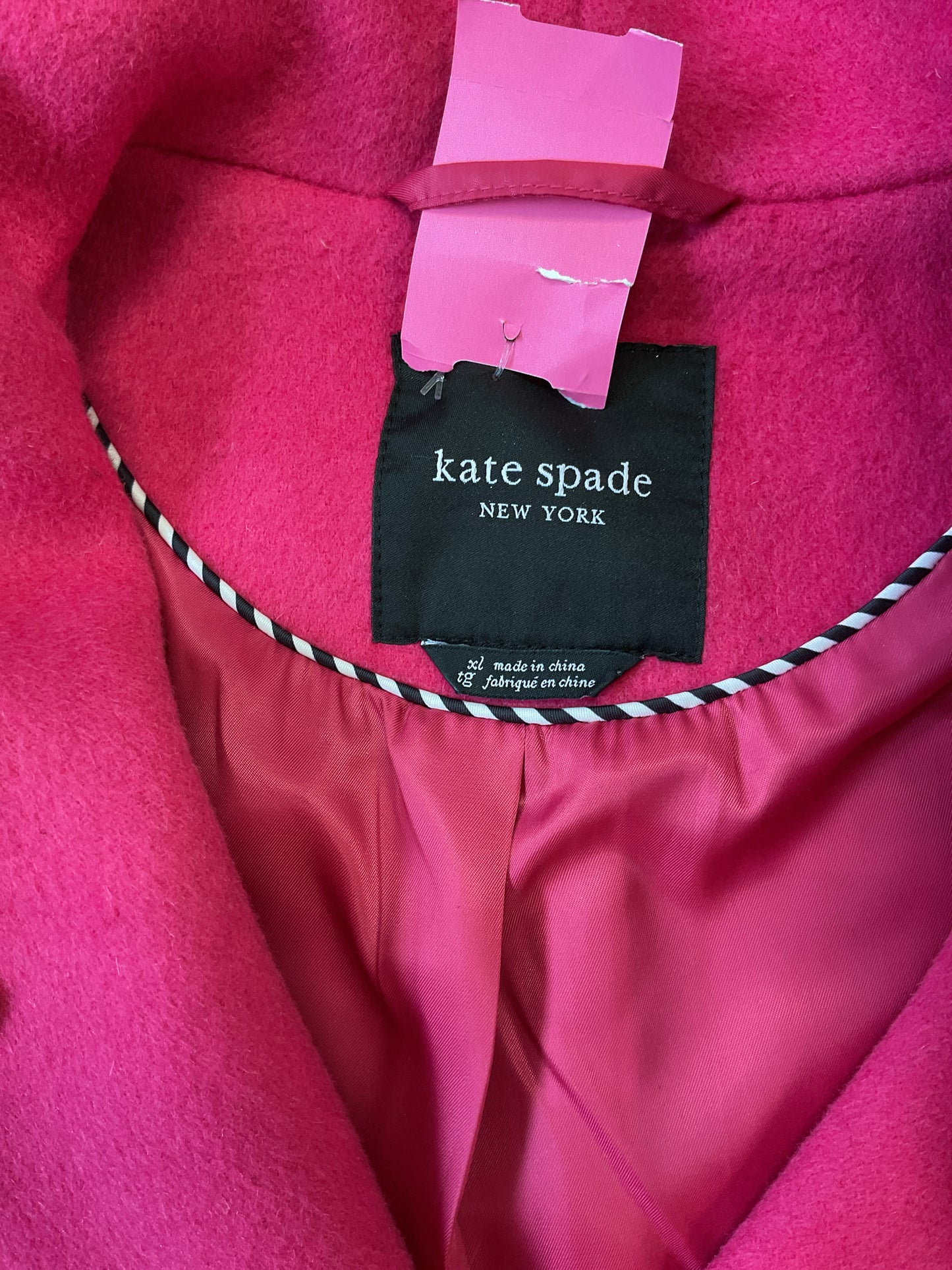 Kate Spade Size XL Pink Coat dressy with pearl wool blend