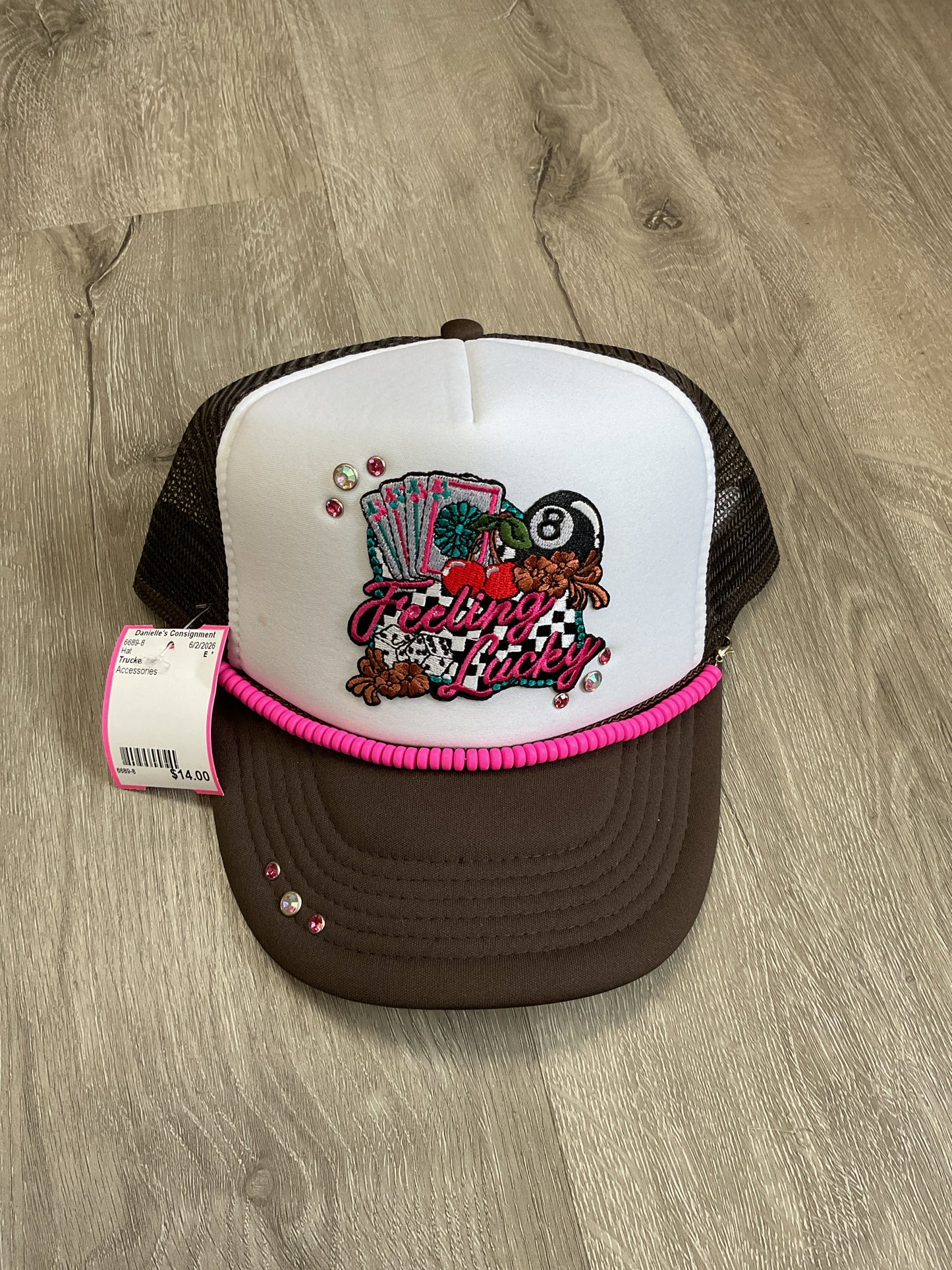 Trucker hat Hat Feeling Lucky bling NEW