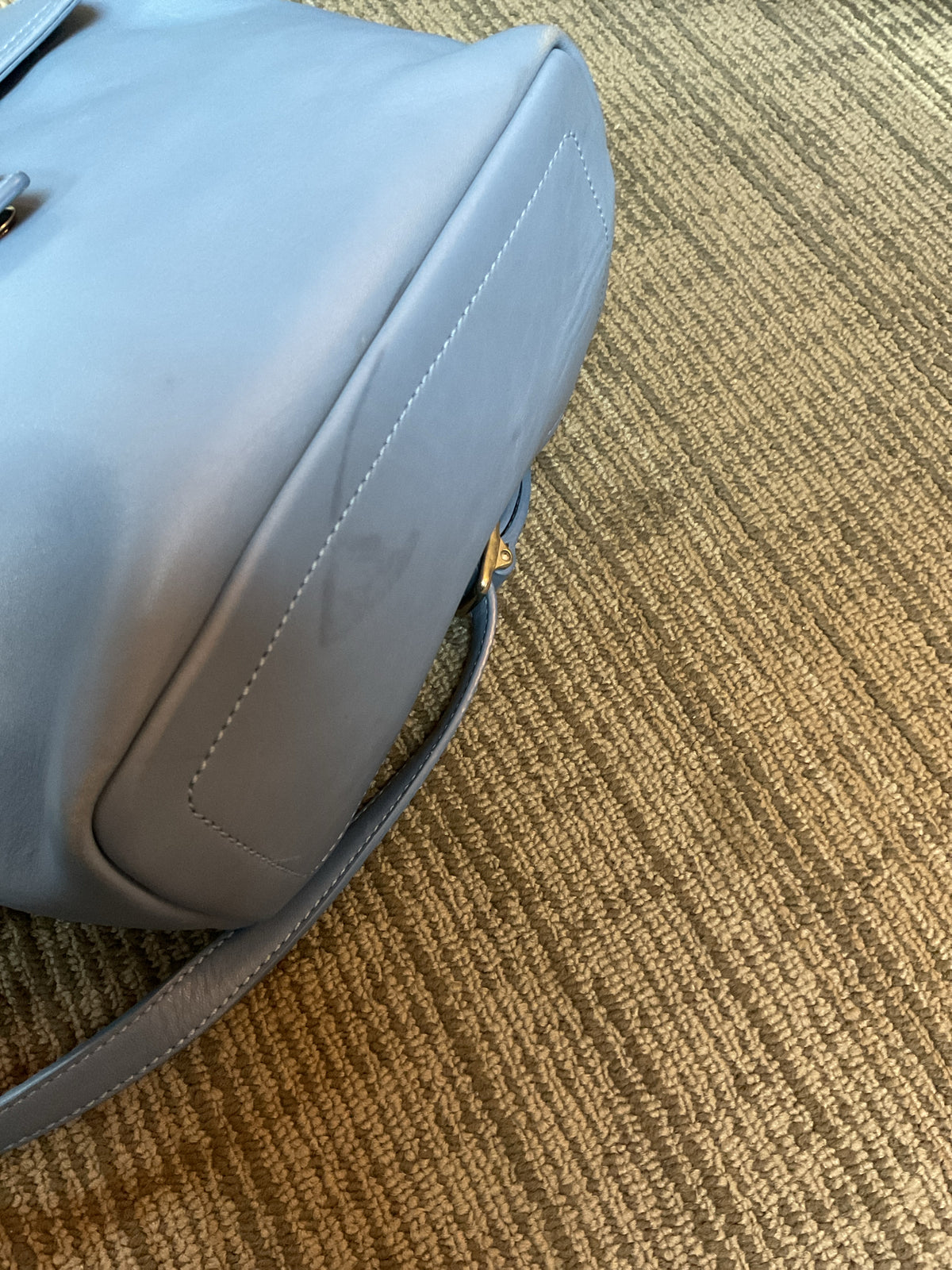 coach Backpack  flap vintage backpack number 9858 sky blue leather Y2K