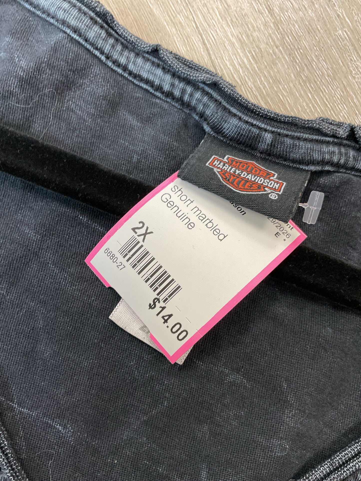 Harley Davidson Size 2X Gray Shirt short slve Motor Oil print ladies