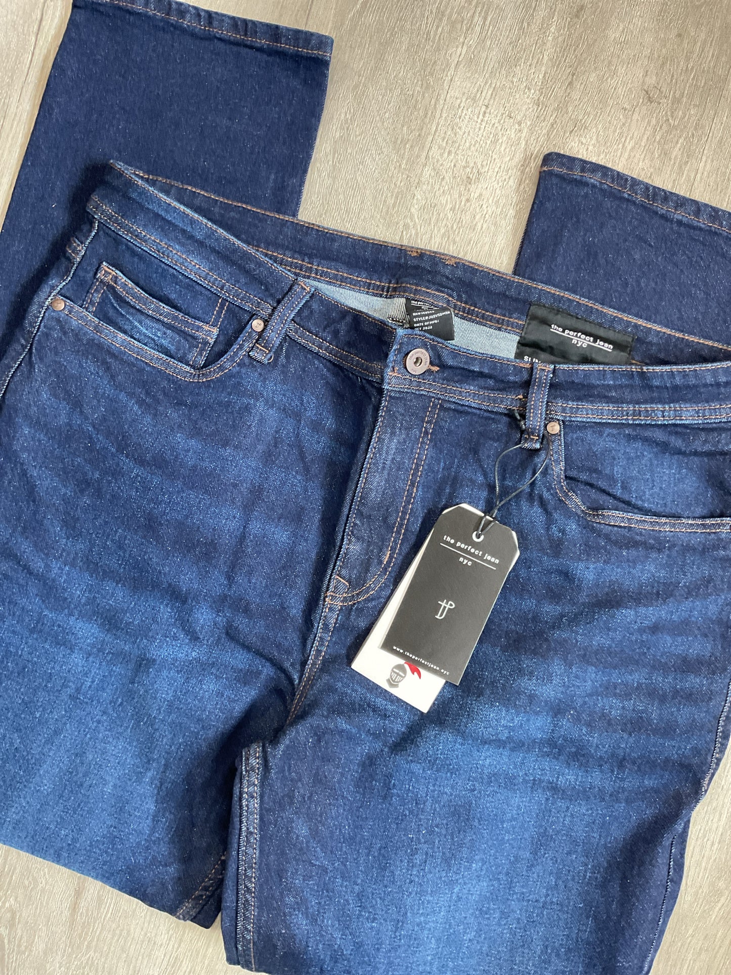 Size 38 F#%K Your Khakis Blue Jeans NWT Men's the perfect jean NYC slim 36x32
