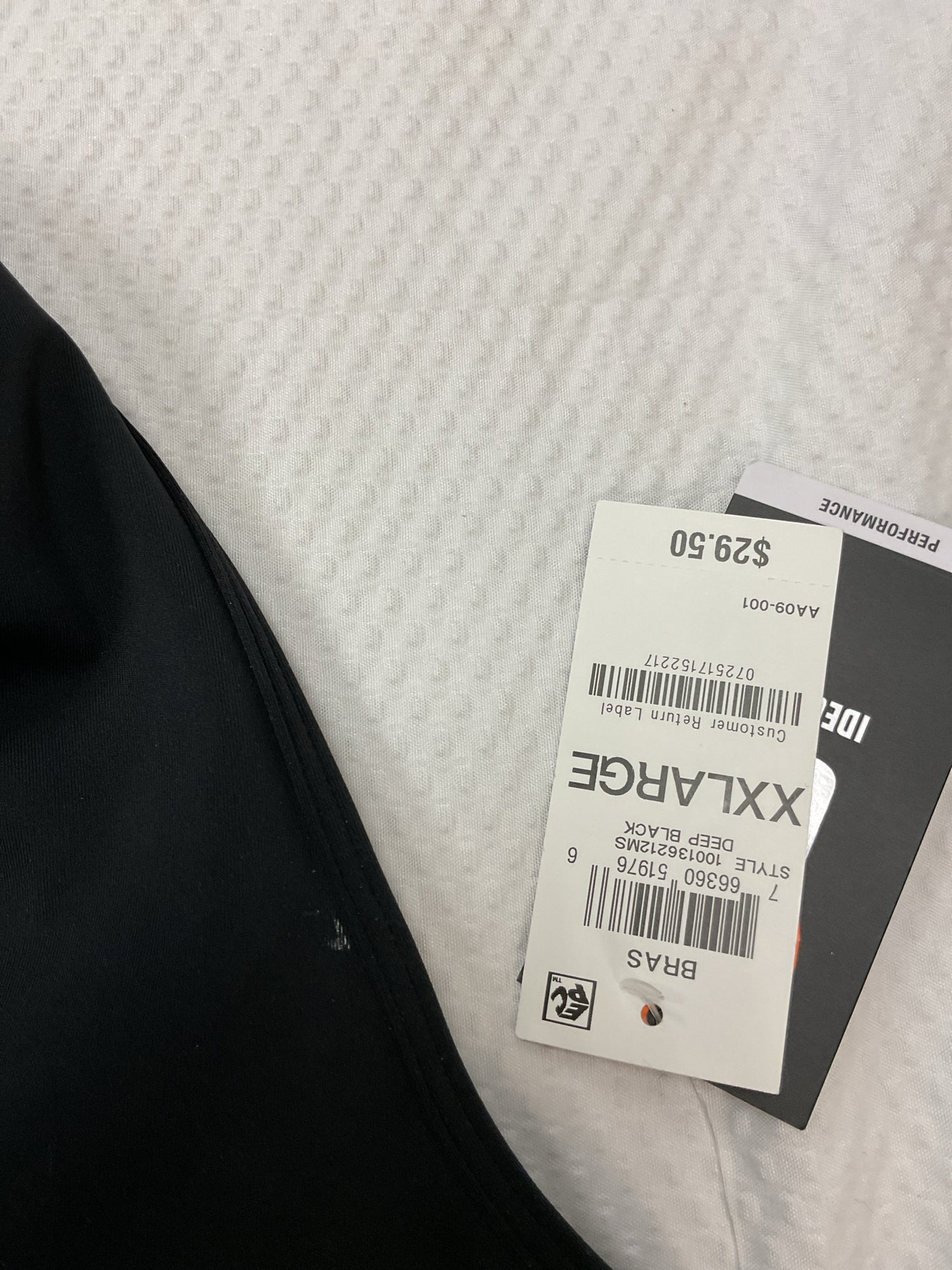 Ideology Size 2X Black Bra