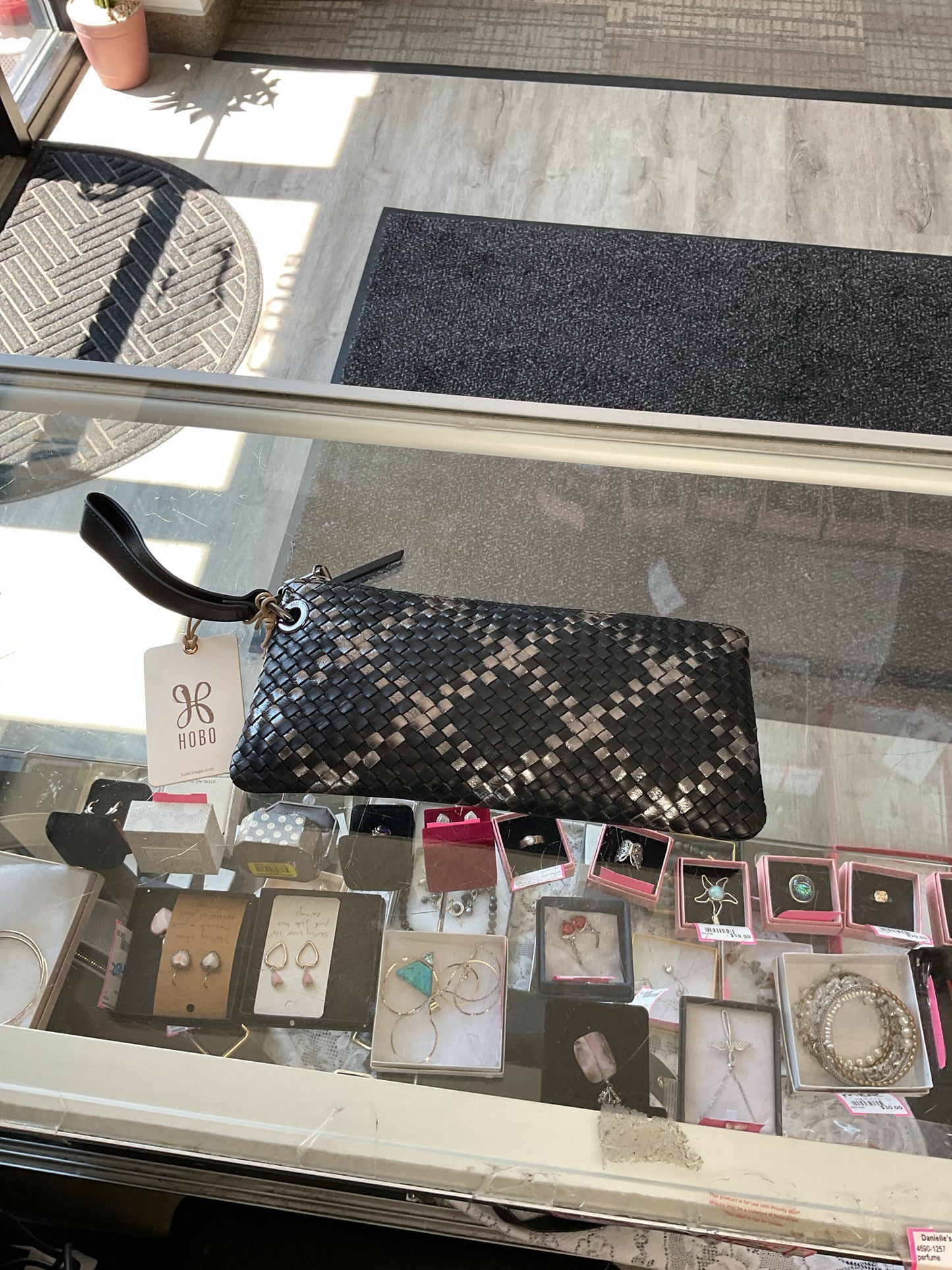 Hobo Wallet black metallic woven New!