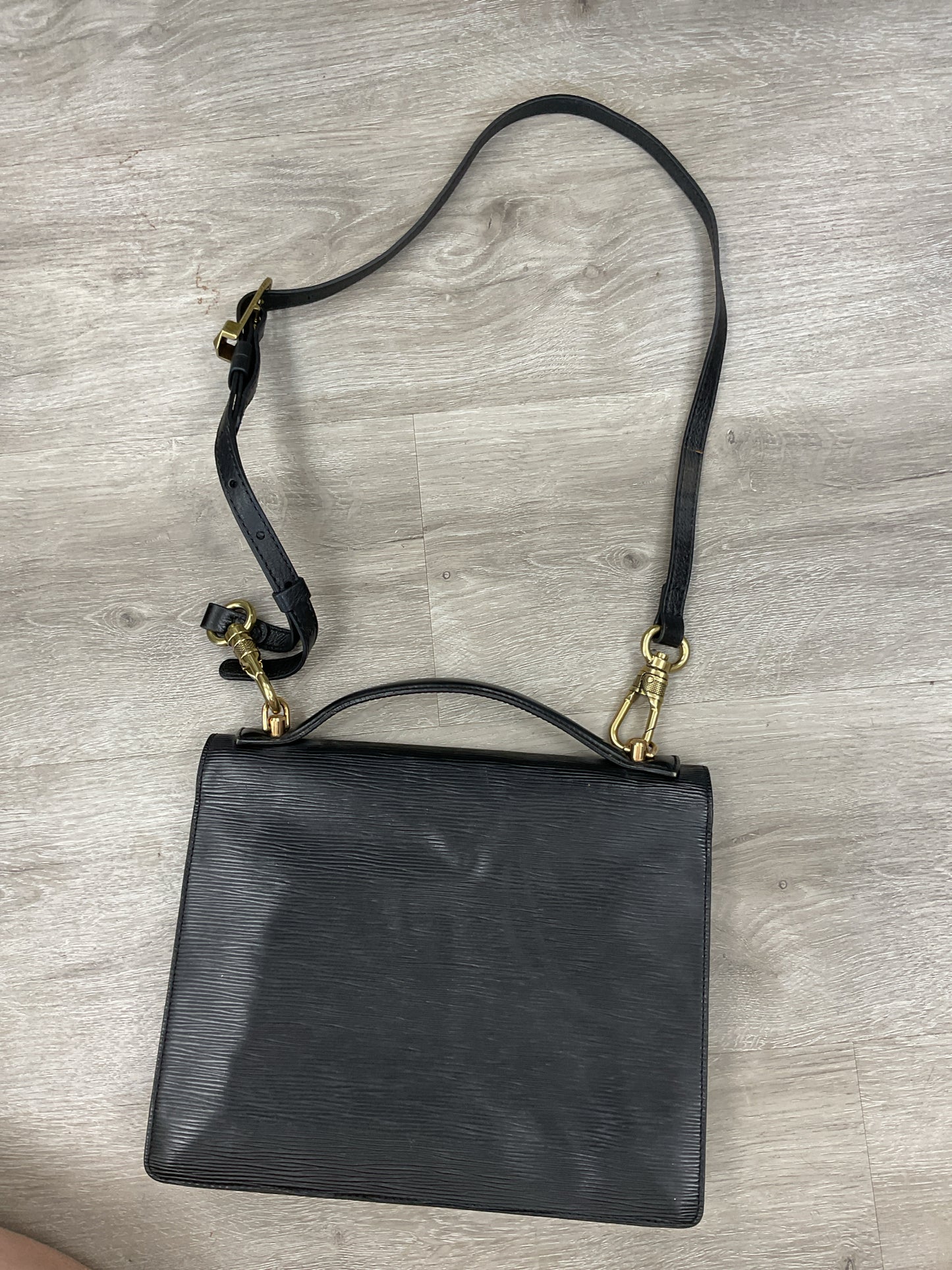 LOUIS VUITTON Purse  Monceau 28 black epi leather 1996