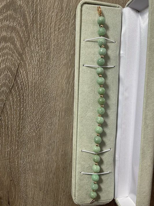 14K Bracelet with jade beads